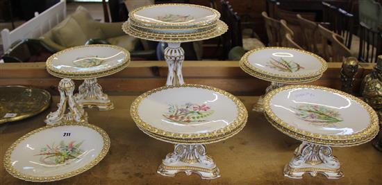 Staffordshire floral dessert service